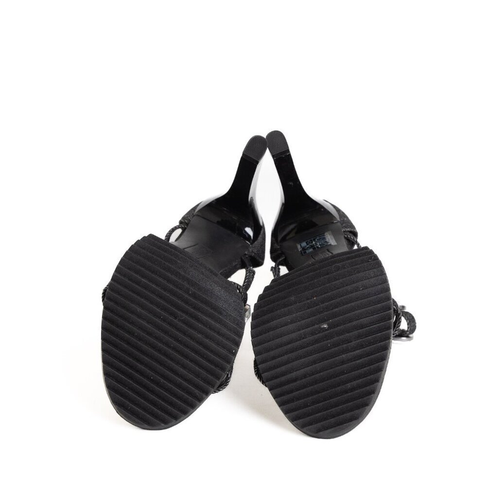 ✨ Karl Lagerfeld Beatriz Rhinestone Faux Crystal Gladiator Sandal Heel Black - Picture 7 of 15